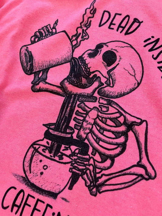 Dead Inside  T-shirt Hot Pink Heather